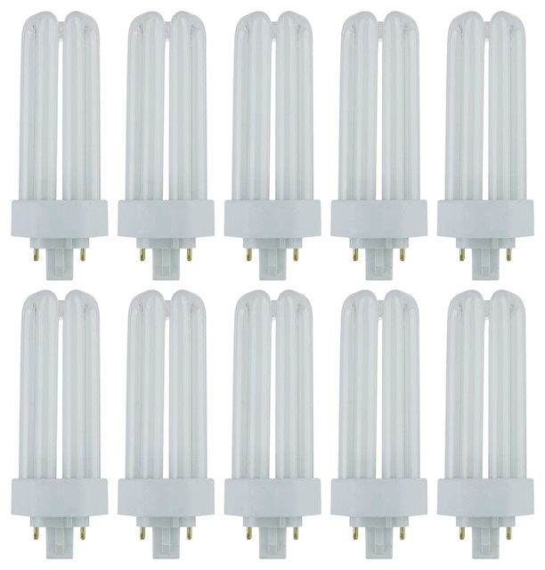 10 Pack Sunlite 26 Watt Plt 4 Pin Triple Tube, Gx24Q 3 Base, Warm White