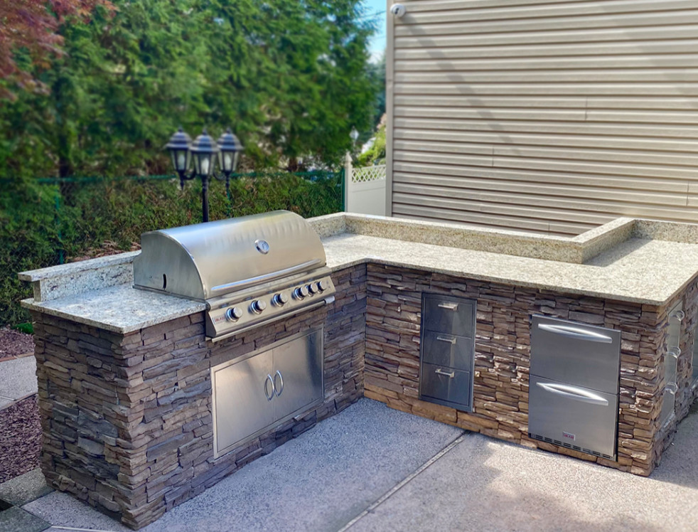 L Shaped Outdoor Kitchen