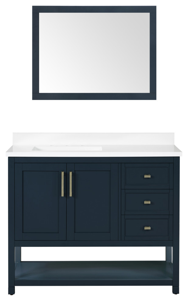 Ove Decors Stanley 42" Single Sink Bathroom Vanity, Midnight Blue