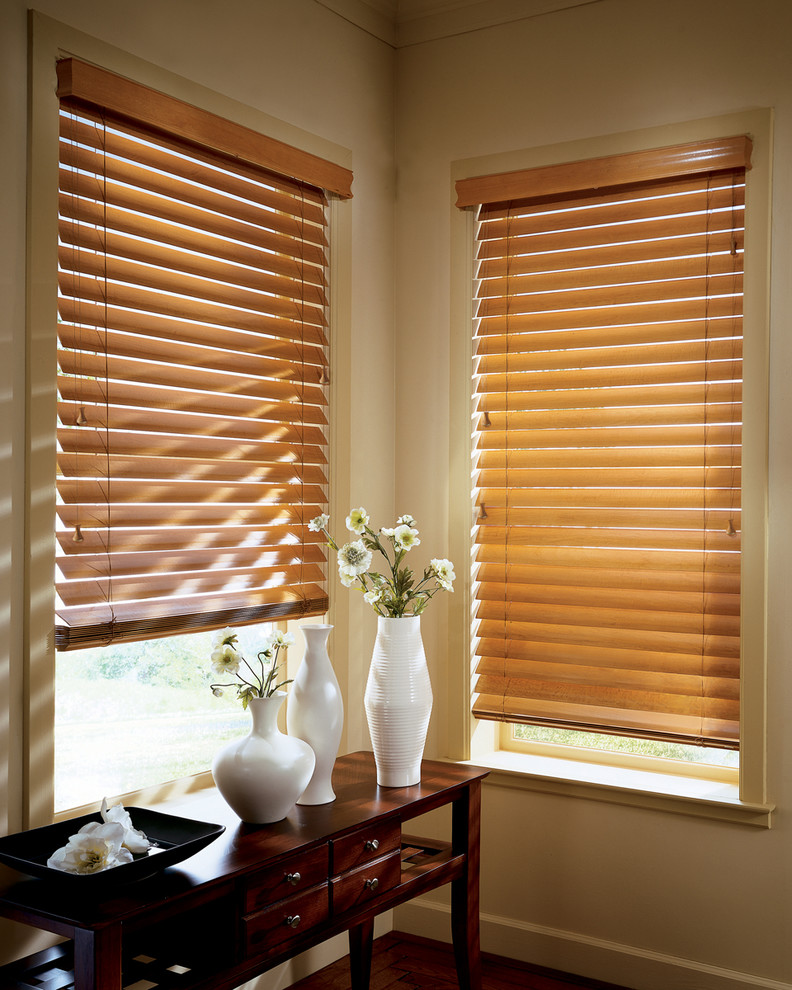 Custom-Made Wood Blinds - Traditional - Living Room - Houston - by The