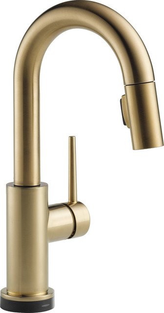 Delta Trinsic Pull-Down Bar/Prep Faucet, Touch2O Technology, Champagne Bronze