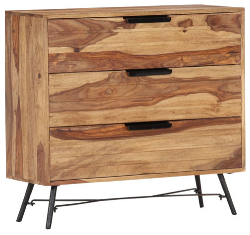 vidaXL Solid Sheesham Wood Sideboard Wooden Storage Cabinet Kitchen ...