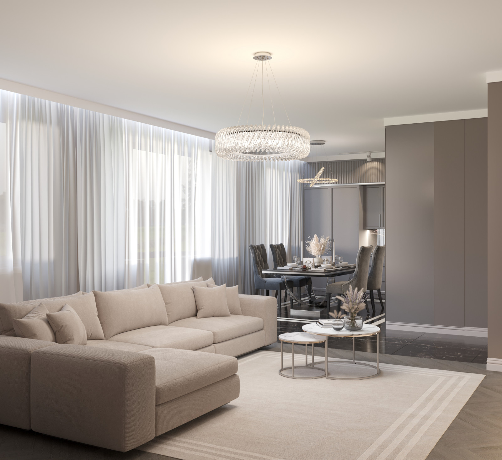 Визуализация интерьера помещений жилого дома