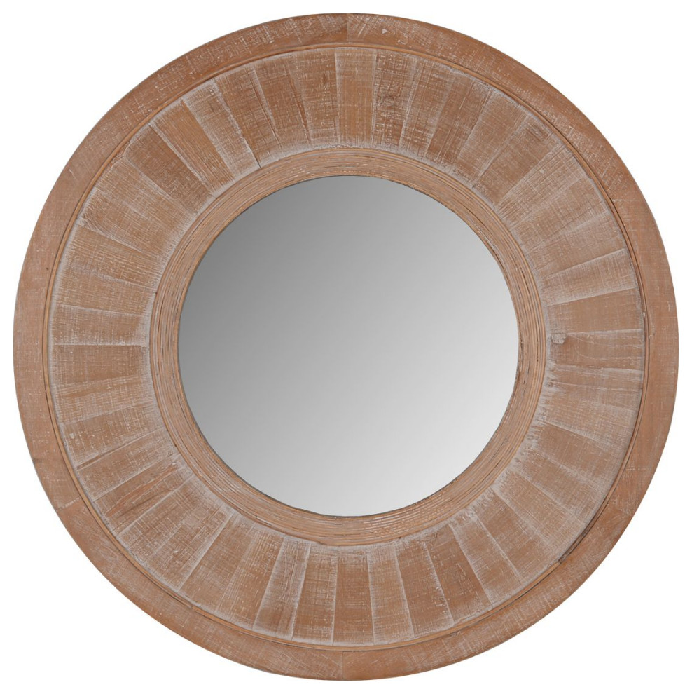 Circular Wooden Wall Mirror - Farmhouse - Wall Mirrors - by GALT | Houzz