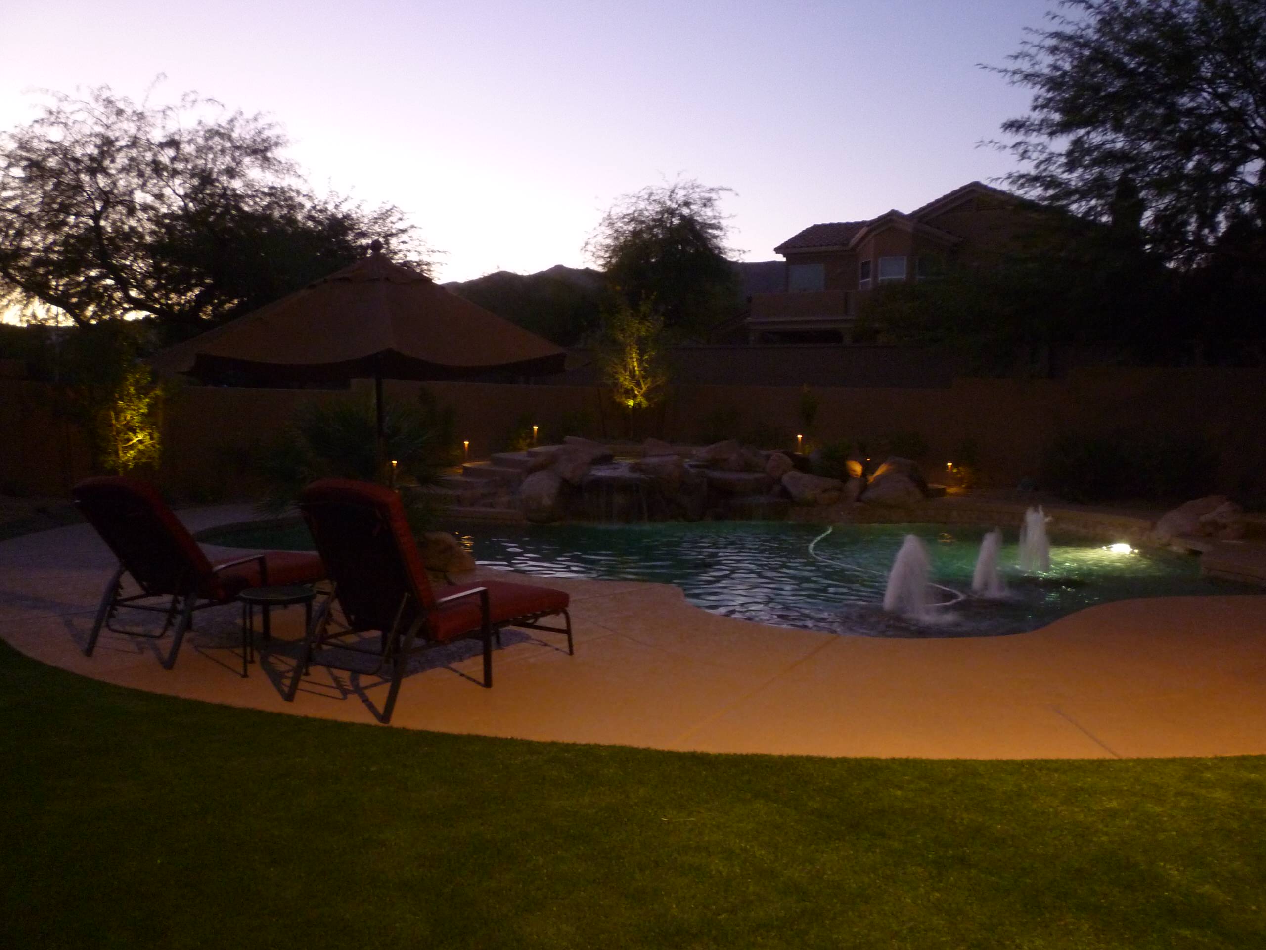Pool Area w/ Accent Landscape Lighting