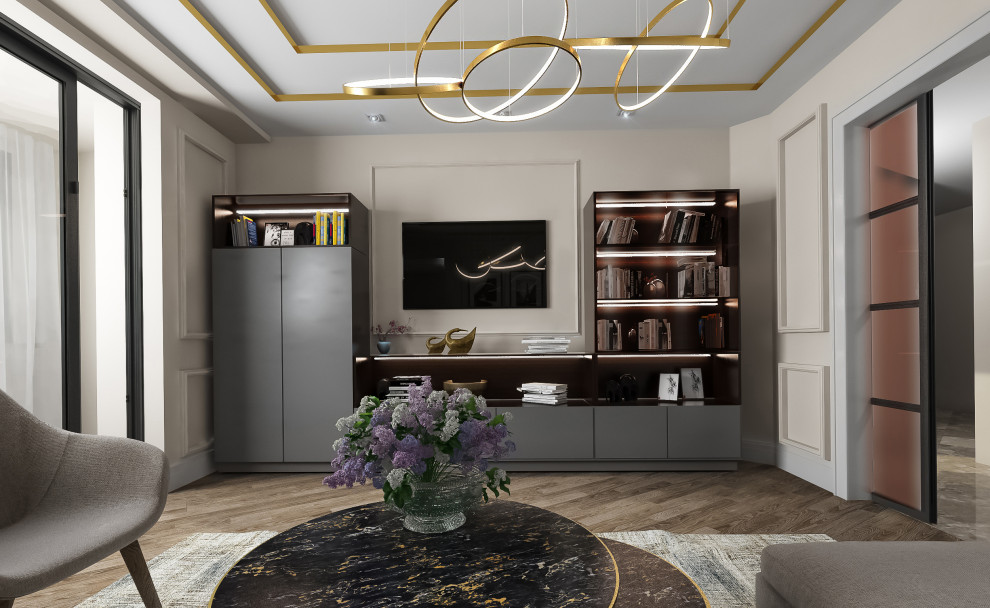 Гостиная  в проекте по ул. Чертановская 48.