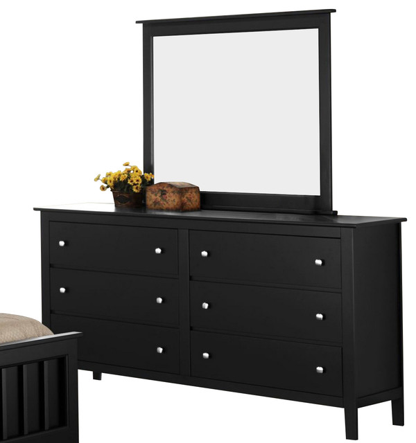 Homelegance Harris Dresser with Mirror in Black
