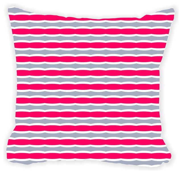 Rikki Knight LLC - Hot Pink and Gray Swirly Stripes Microfiber Throw Pillow & Reviews Houzz