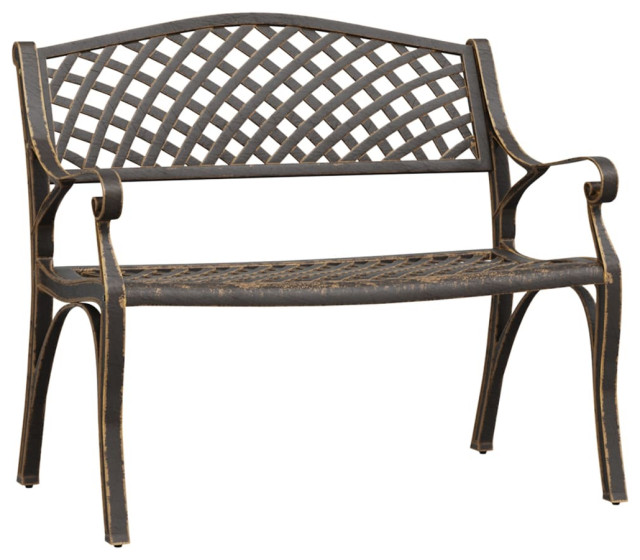 vidaXL Outdoor Patio Bench Outdoor Garden Park Bench Chair Cast