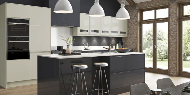 Strada high gloss kitchen contemporaneo-cocina
