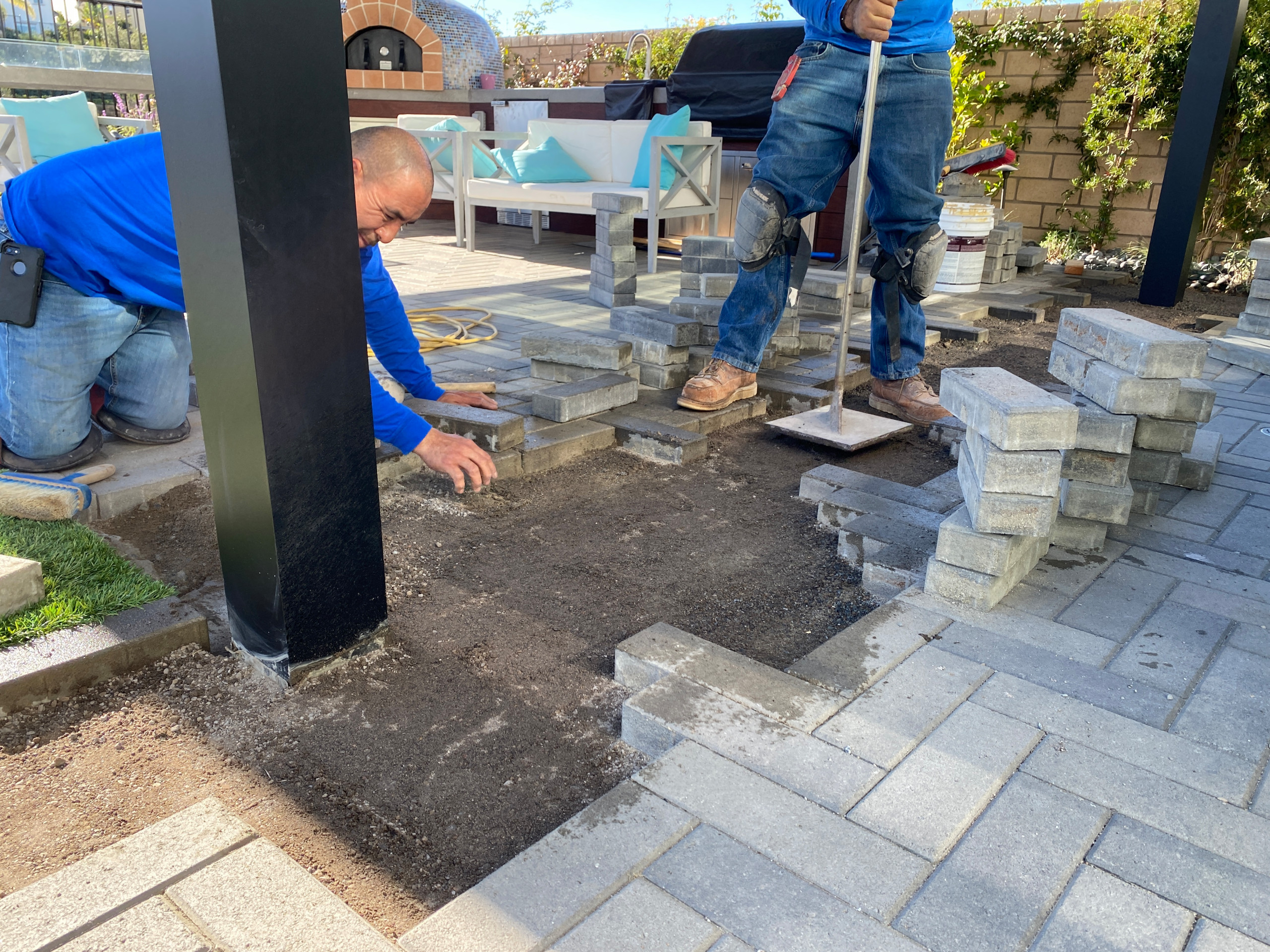 Re-installing Interlocking Pavers in Carmel Valley