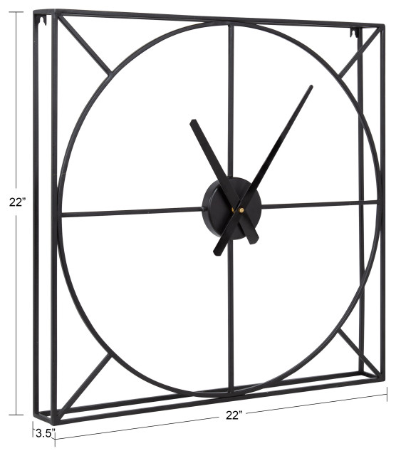 Willet Wall Clock, Black, 22