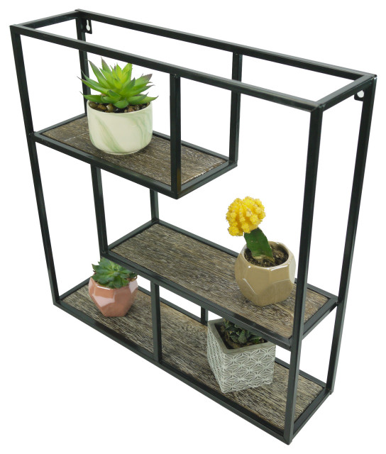 ABN5E175SQBLK Floating Wall Shelves,20" Wood Wall Mounted Room Decor