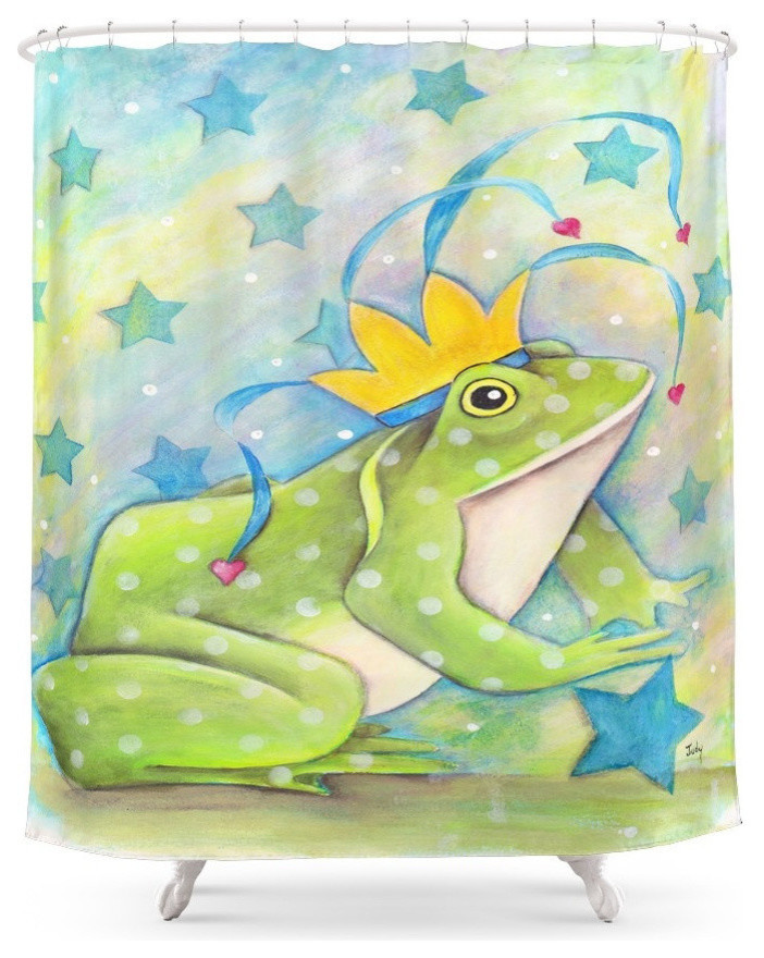 Whimiscal Bull Frog Shower Curtain Contemporary Shower