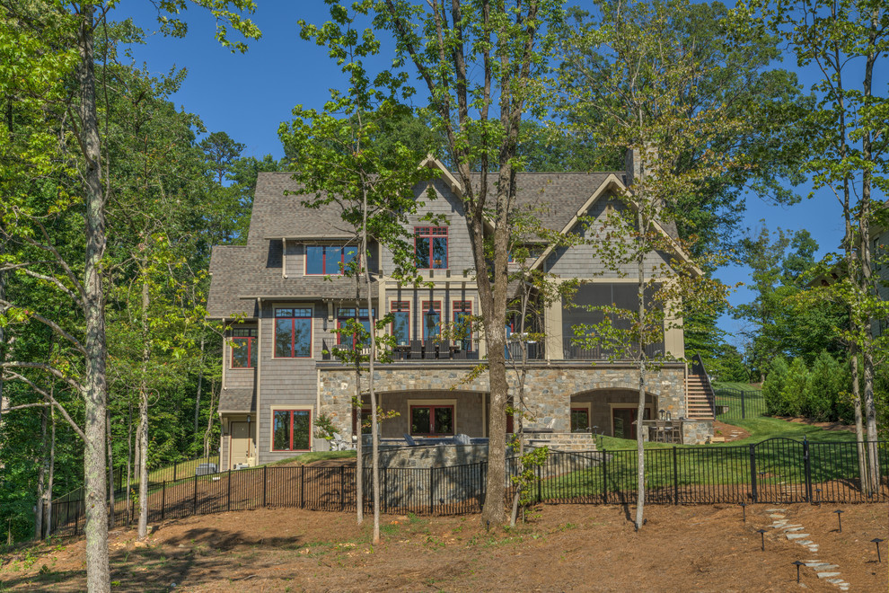 Example of a transitional home design design in Charlotte