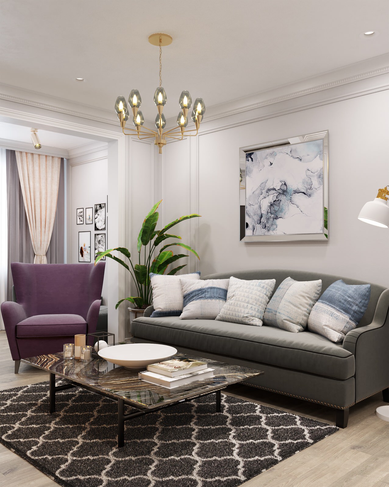 Дизайн интерьера в светлых тонах в новостройке Москвы