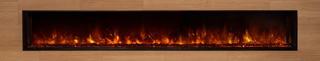 Landscape Fullview Fireplace, Contemporary Glass Ember Kit