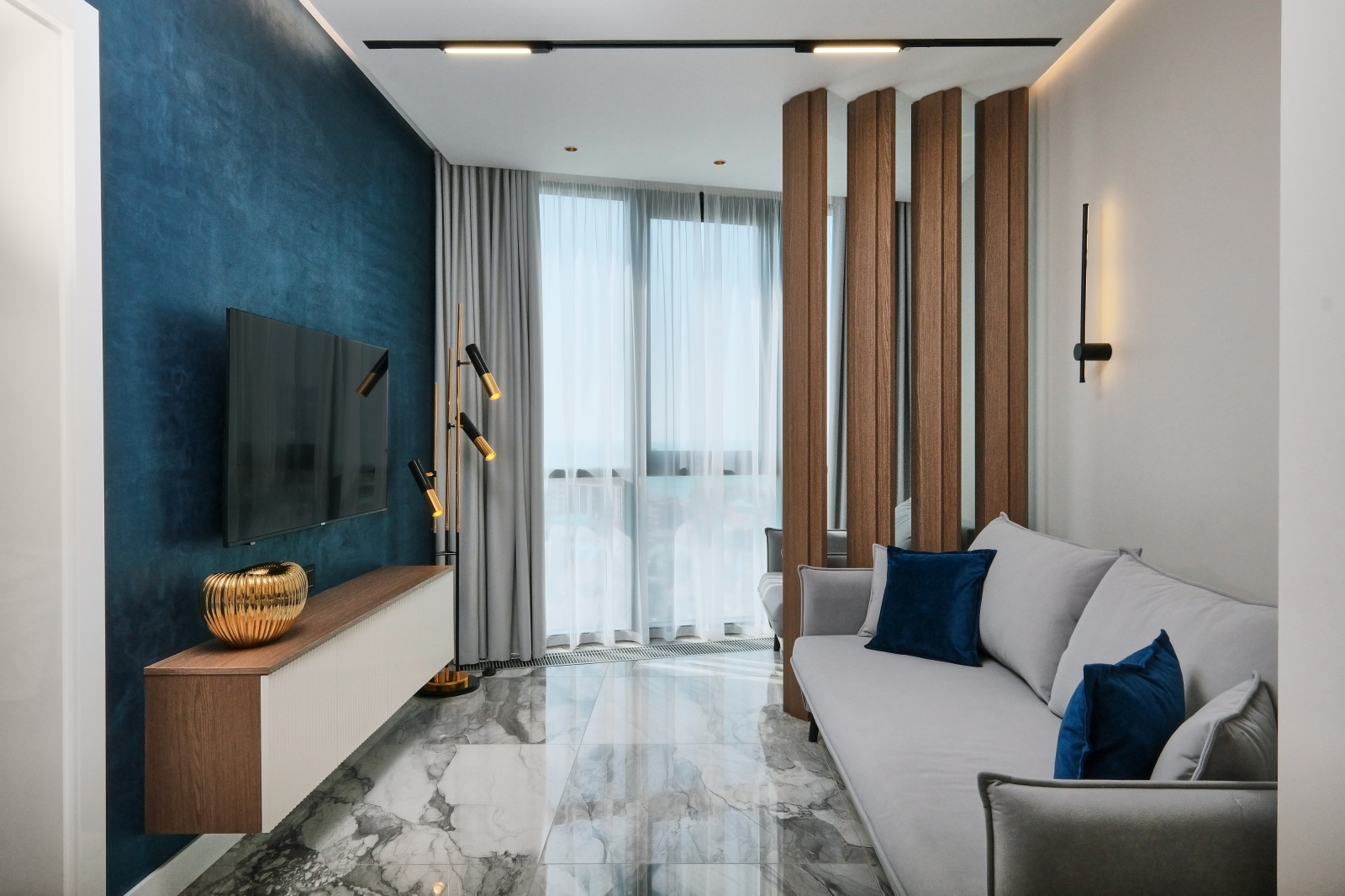 Квартира с акцентами синего ЖК  Морская Симфония