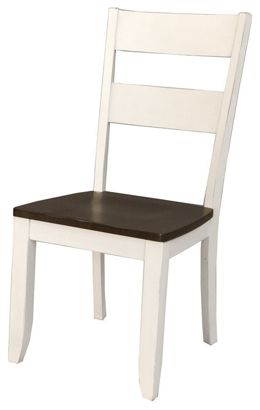 A-America Mariposa Ladderback Dining Side Chair in Cocoa and Chalk (Set of 2)