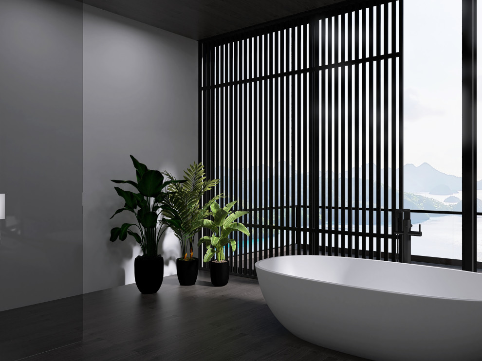 Спальня с атмосферой спокойствия  интерьер мастер блока спальни с ванной