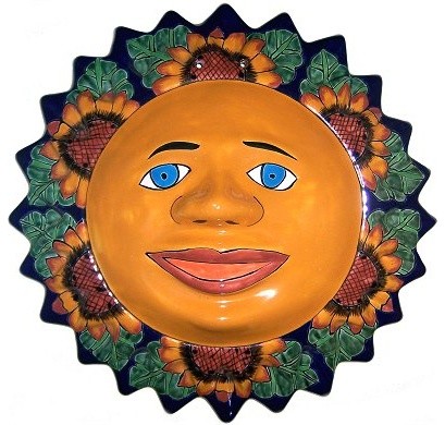 Sunflower Talavera Ceramic Sun Face Southwestern Outdoor Sunflower Talavera Ceramic Sun Face Southwestern Outdoor Wall Art By Fine Crafts Imports