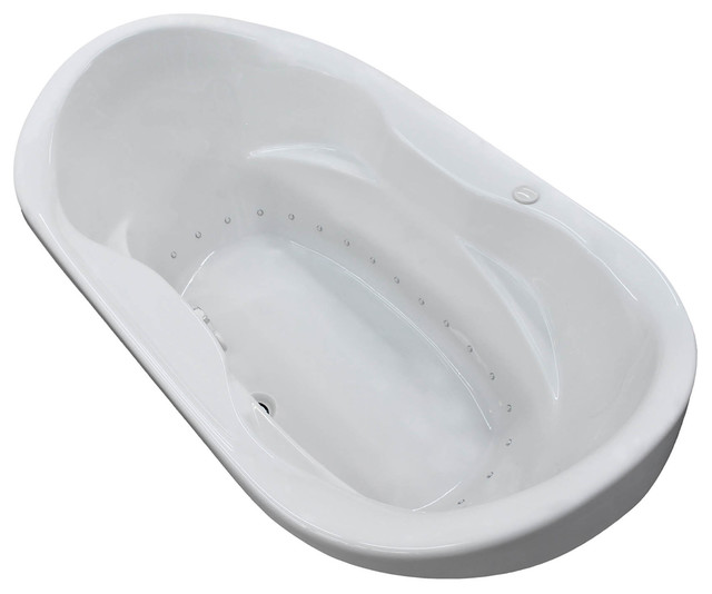 Giotto 41 x 70 Oval DropIn Bathtub with Whirlpool Jetted & Air Therapy