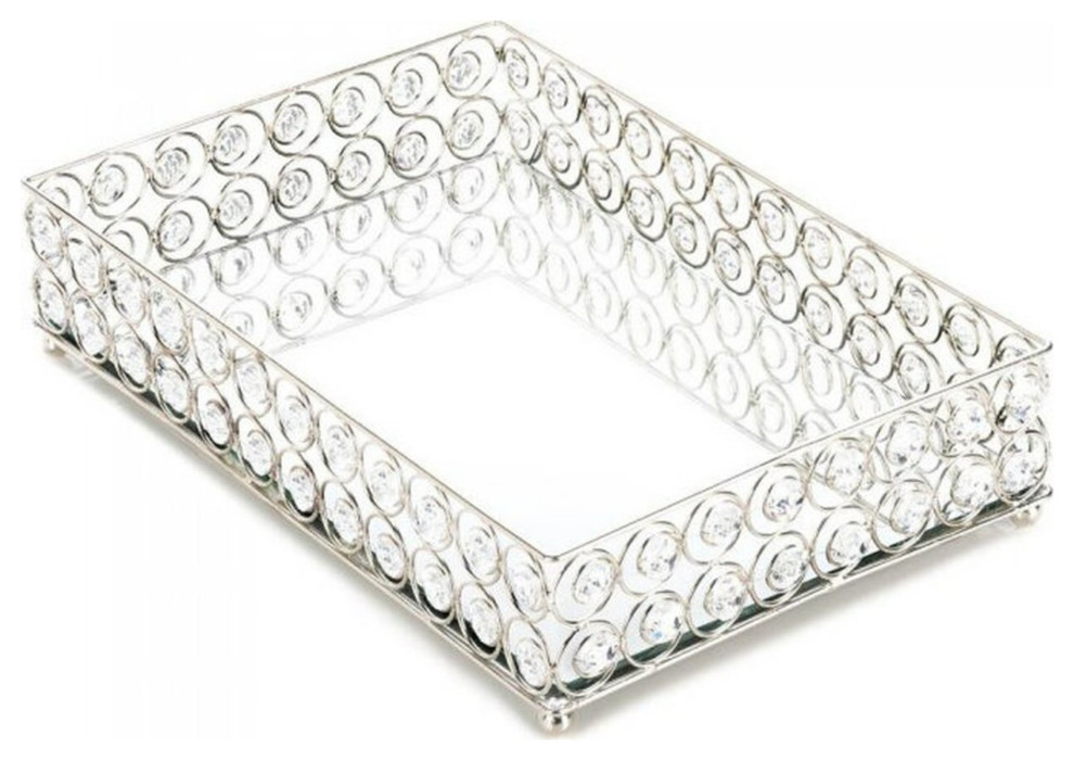 Sparkling Gems Rectangular Tray Contemporary Serving Trays by Virventures Houzz