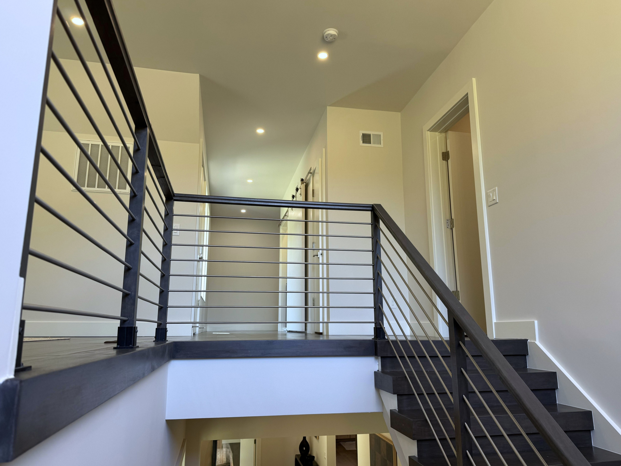 137_Transitional Maple Staircase with Stainless Steel Rail, Clifton, VA 2014