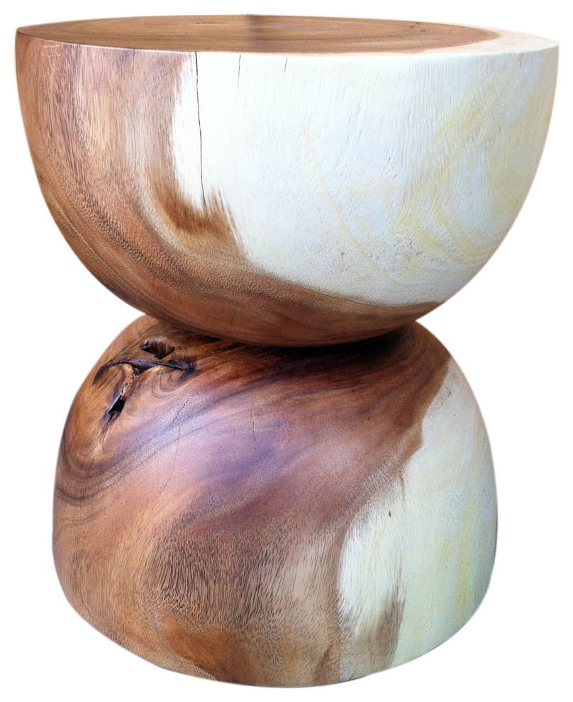 Natural Wood Yoyo Stool Contemporary Bar Stools And Counter Stools by Asian Art Imports