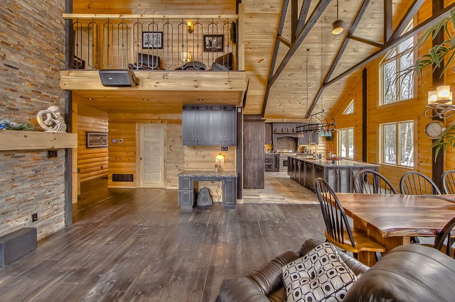 Log Home Interiors - Rustic - Living Room - Charlotte - by Timber ...  Log Home Interiors rustic-living-room