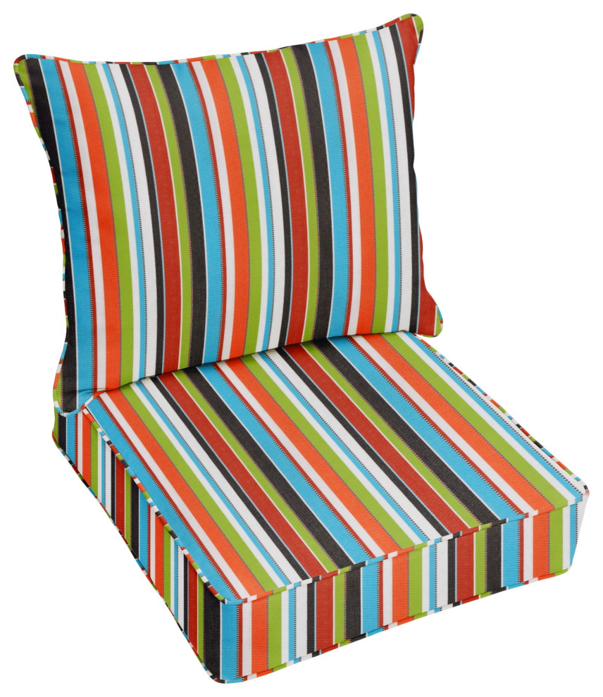 Sunbrella Carousel Confetti Outdoor Deep Seating Pillow and Cushion Set