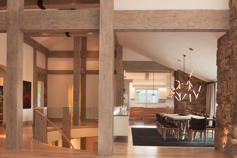 Design ideas for a modern dining room in Denver.
