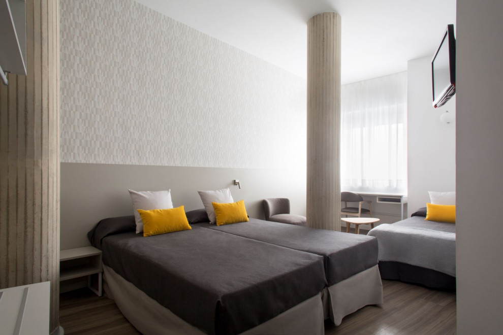 Inspiration for an expansive scandinavian bedroom in Barcelona.