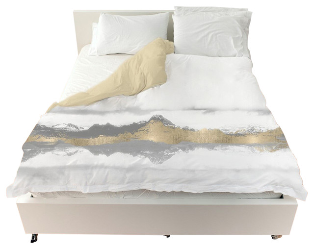 Oliver Gal Stood Still And Wondered Gold Duvet Cover