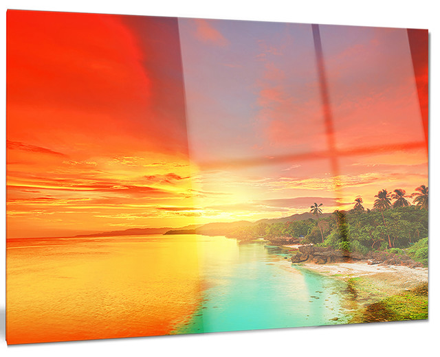 Beautiful Coastline In Philippines Metal Wall Art 40 X30