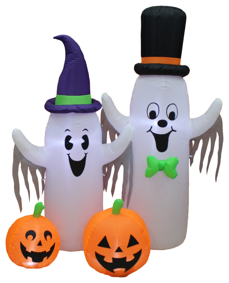 6 Foot Tall Halloween Inflatable Spooky Ghosts and Pumpkins Yard Decoration
