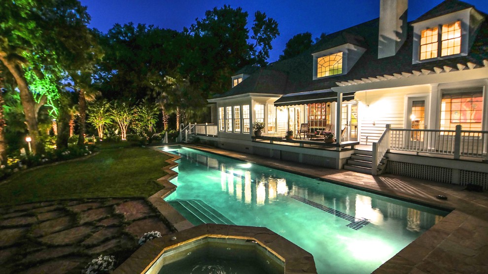 Inspiration for a timeless pool remodel in Atlanta