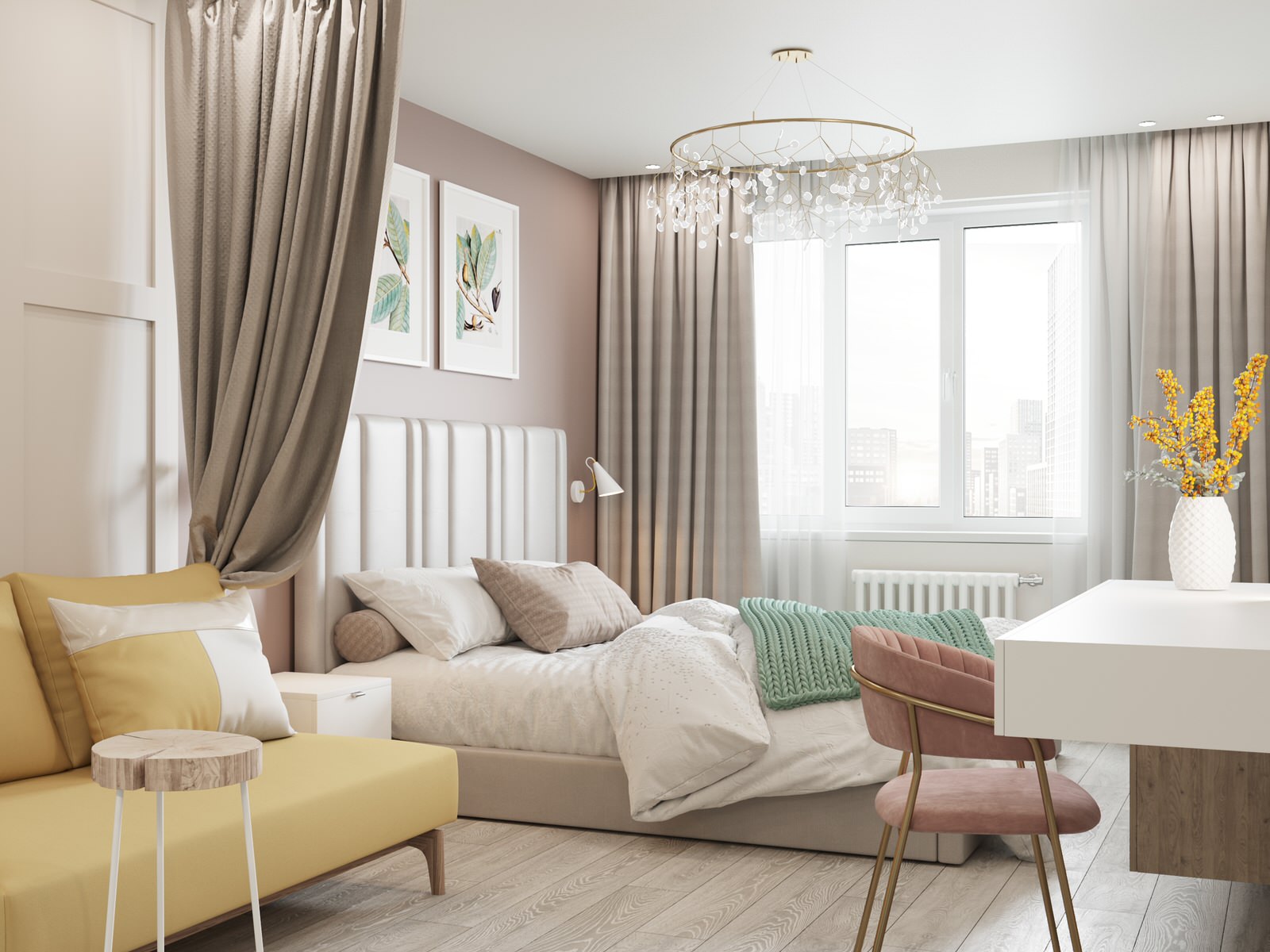 Светлая и уютная спальня