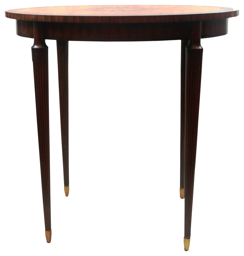 Aubergine Finished Mahogany Oval Occasional Table - Traditional - Side ...