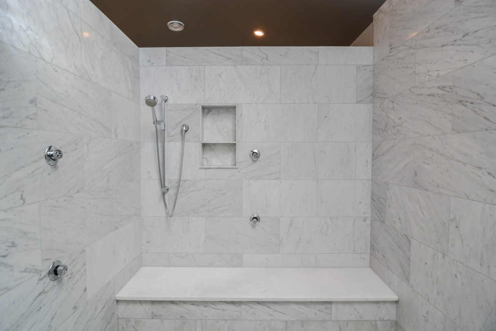 Inspiration for a craftsman bathroom remodel in Boston