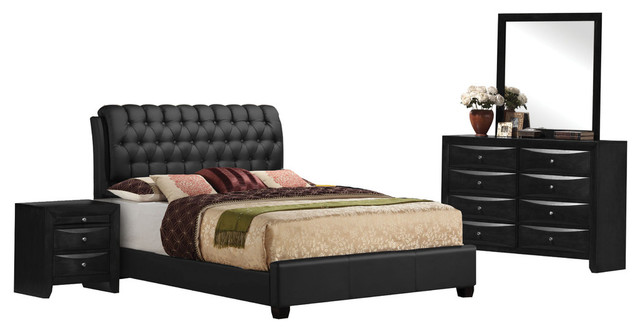 Ireland 4 Piece Tufted Bedroom Set Transitional Furniture Sets By Acme Houzz Ireland 4 Piece Tufted Bedroom Set, Acme Ireland Eastern King Bed