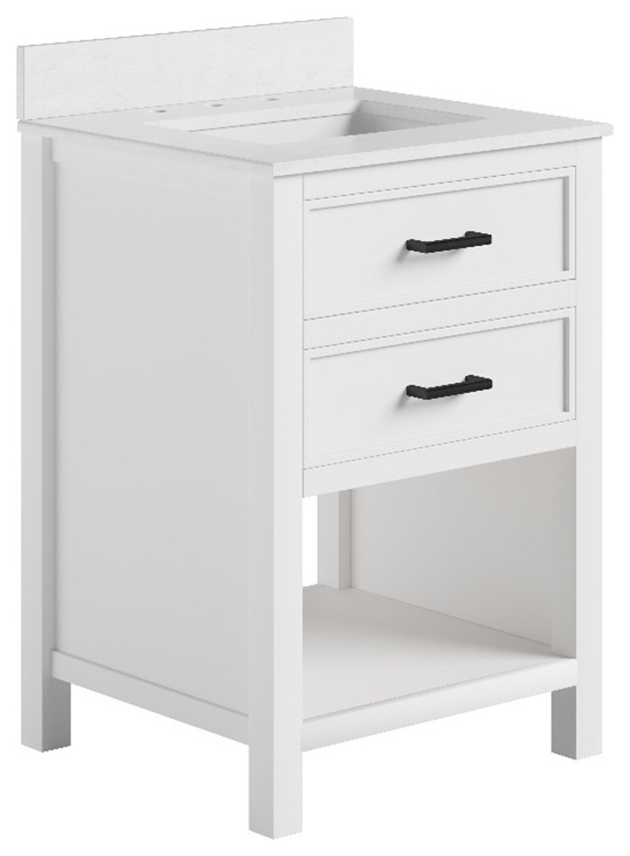 DHP Missouri 24 Inch Bathroom Vanity with Modern Carrera Countertop in