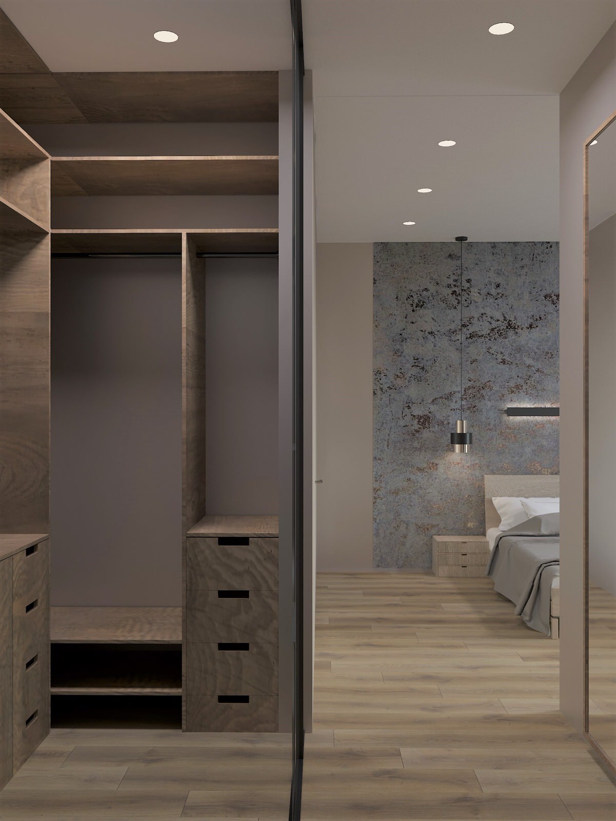 Двухкомнатная квартира в современном стиле с преобладанием древесных акцентов