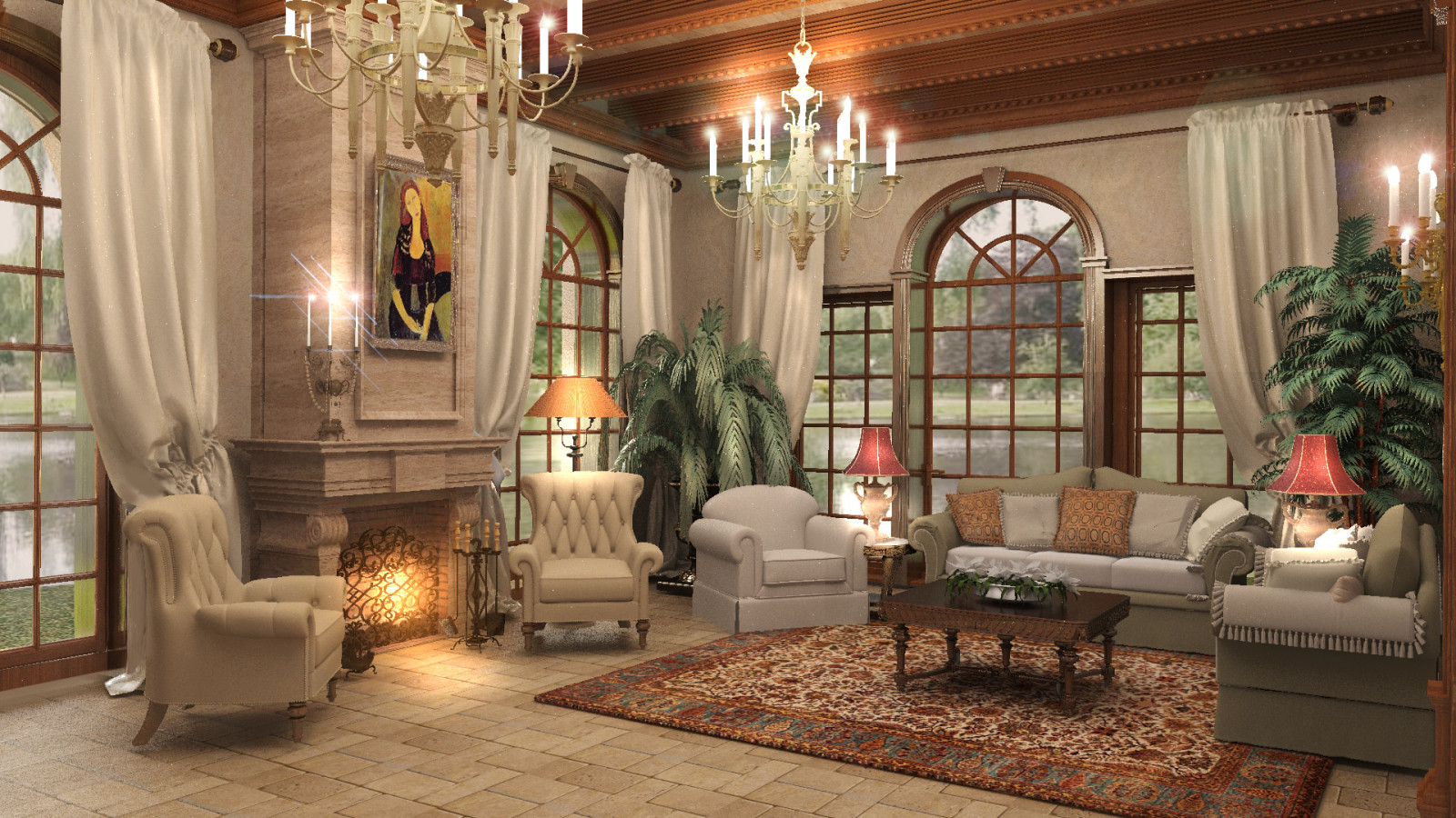 Дизайн  кминного зала