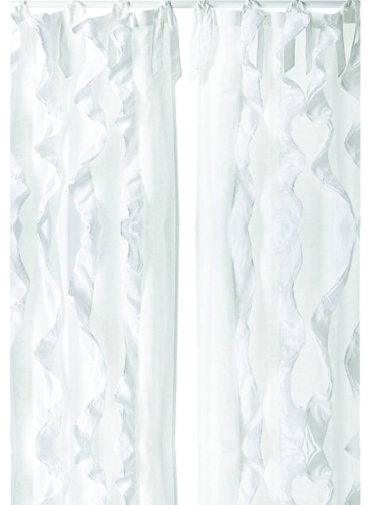 White Tuxedo Elegant 96 inch Curtain Panel