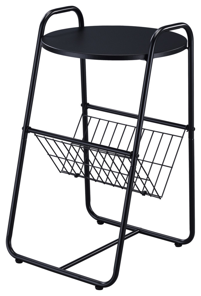 Proman Products Modern Decorative Magazine Table Black Industrial