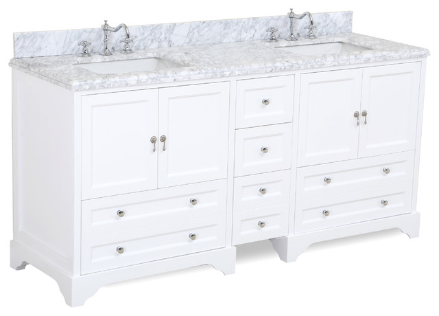 Madison 72 Double Bathroom Vanity With Carrara Top Transitional Bathroom Vanities And Sink