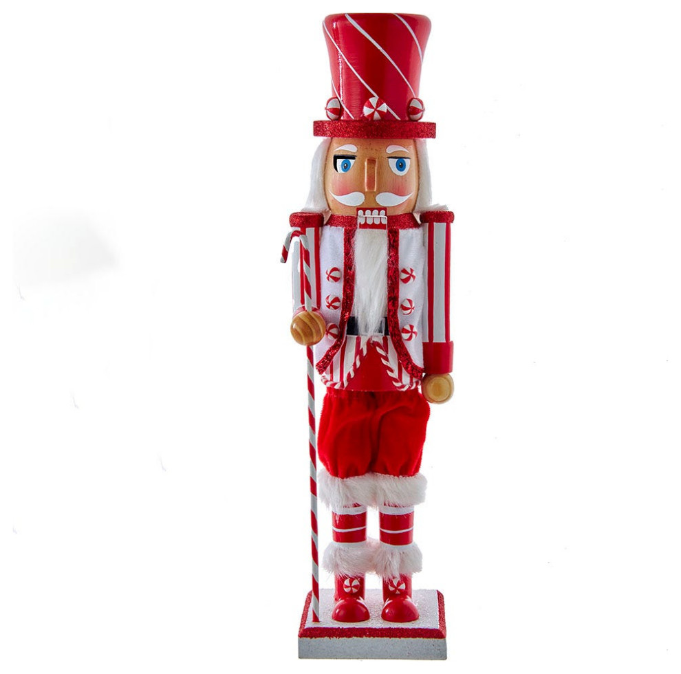 Kurt Adler 15" Peppermint Nutcracker, 15" Holiday Accents And