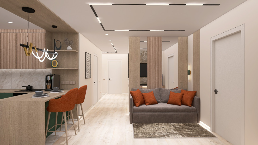 Дизайн-проект квартиры  частично 30,9 кв.м.  для молодой пары с ребенком