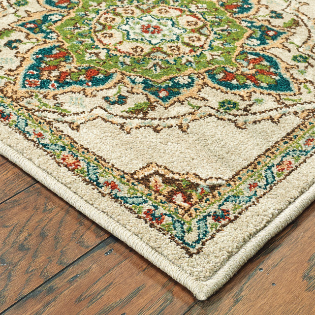 Dahlia Traditional Medallions Beige/ Multi Area Rug Traditional